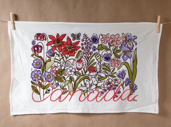 Canadian Wildflower Tea Towel