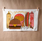 Hot Dog Hamburger Tea Towel