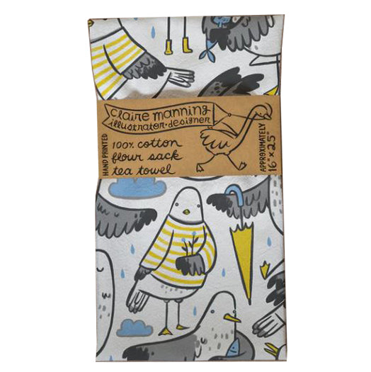 Stripey Seagulls Tea Towel