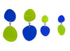 Camel Wang - Acrylic Colour-Blocking Earrings (Blue & Green Stacks Large)