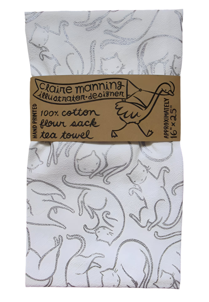 Cats Floating Tea Towel