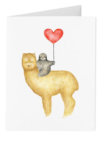 Jo Lee - Sloth & Llama Balloon Card