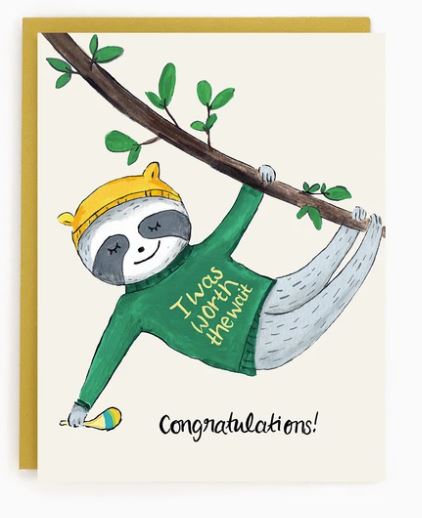 Paperhood - Sloth Baby Card