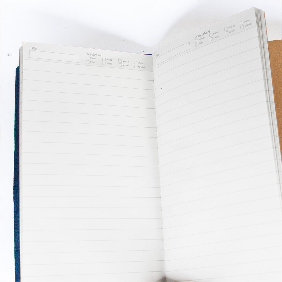 'Explore' Leather Bound Traveler's Notebook - Large Navy