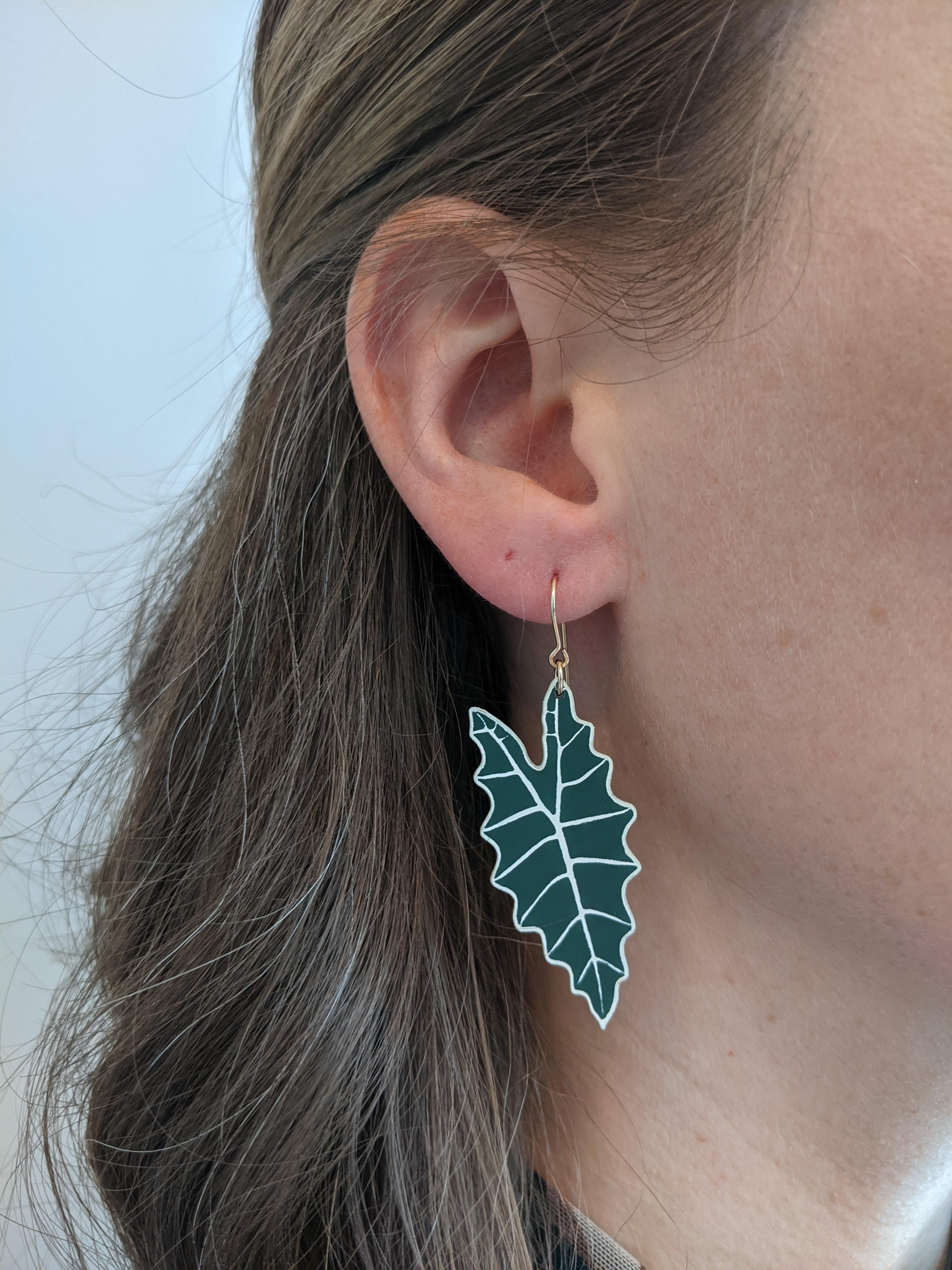 Alocasia Polly Leaf Earrings