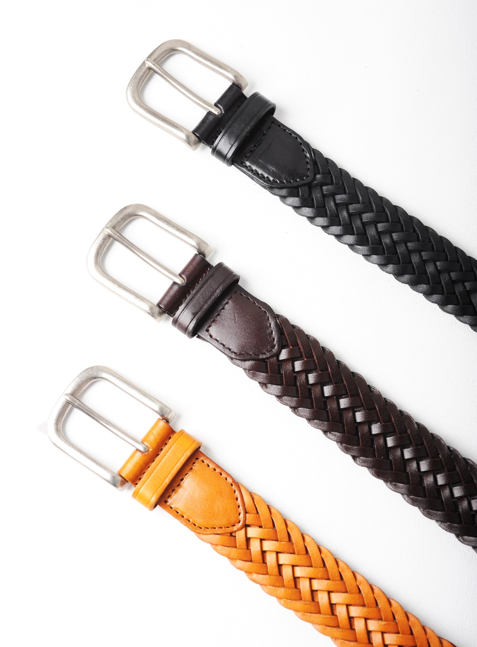 'Venice' Hand-Woven Italian Leather Belt - Espresso