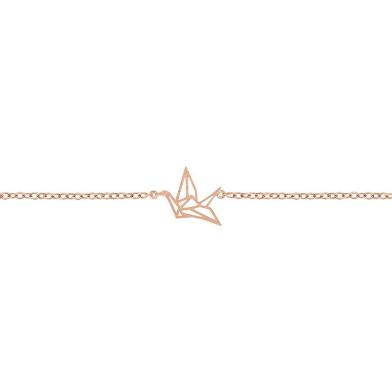 Bronx Origami Crane Bracelet Rose Gold