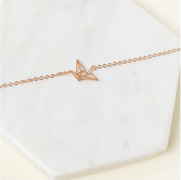 Bronx Origami Crane Bracelet Rose Gold