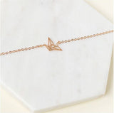 Bronx Origami Crane Bracelet Rose Gold