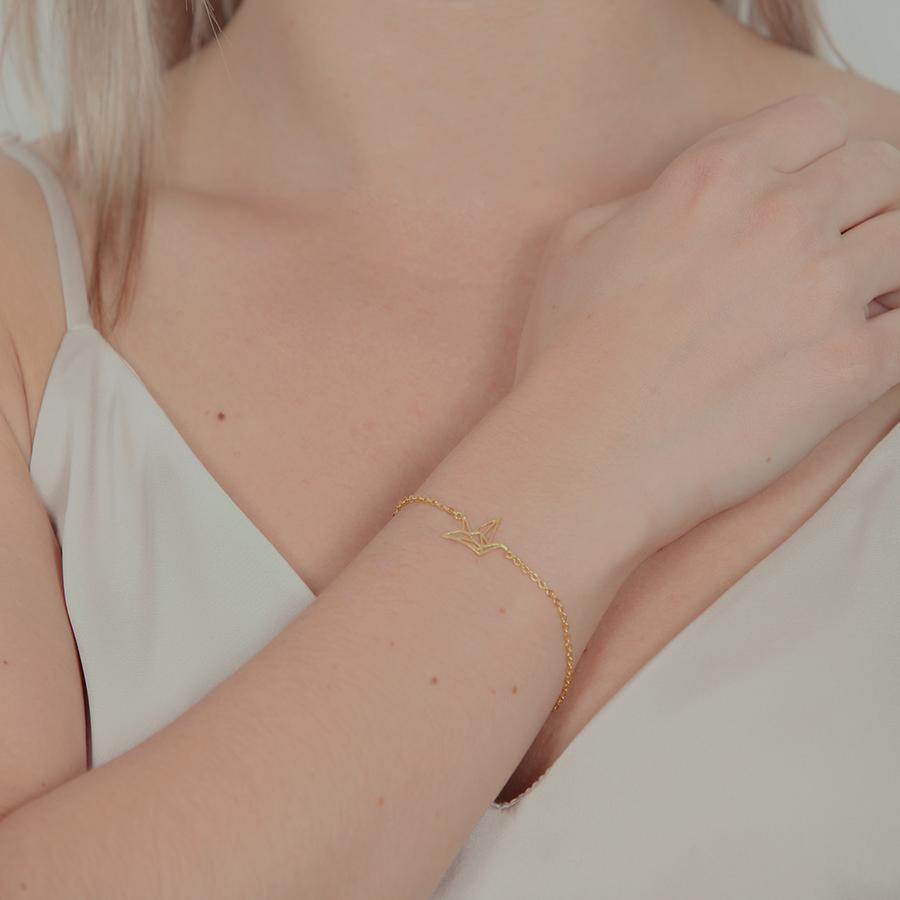 Bronx Origami Crane Bracelet Rose Gold