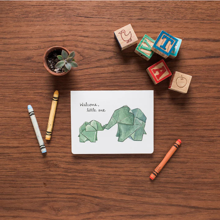 Baby Origami Elephants Card