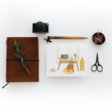 Desk & Sleepy Cat Card
