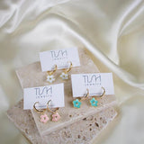 Daisy Flower Earrings - White