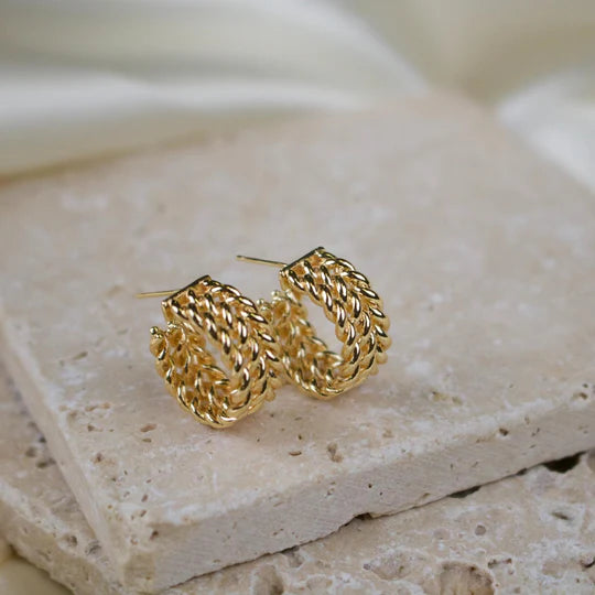 Staci Braided Hoops Earrings