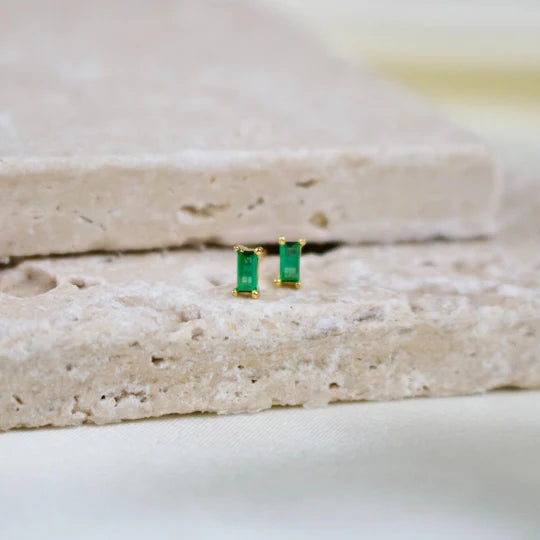 Rema Emerald Green Stud Earrings
