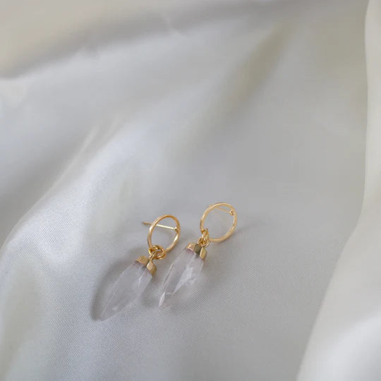 Lou Quartz Charm Earrings