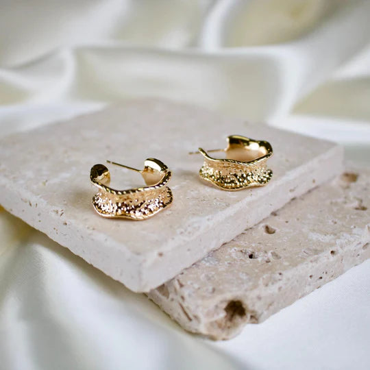 Mara Textured Hoop Earrings