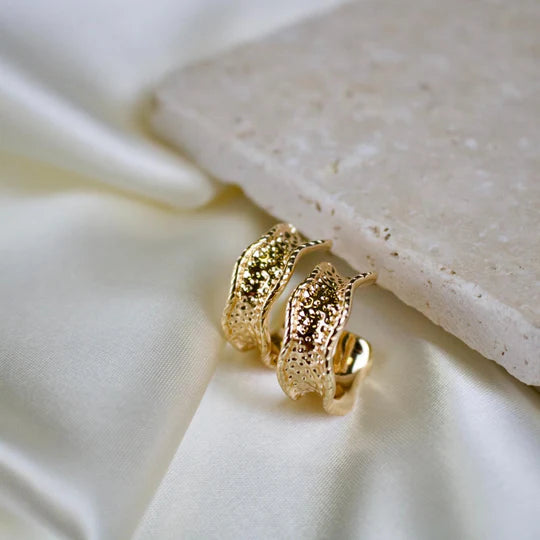 Mara Textured Hoop Earrings