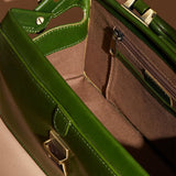 'Apex' Framed Satchel - Hunter Green