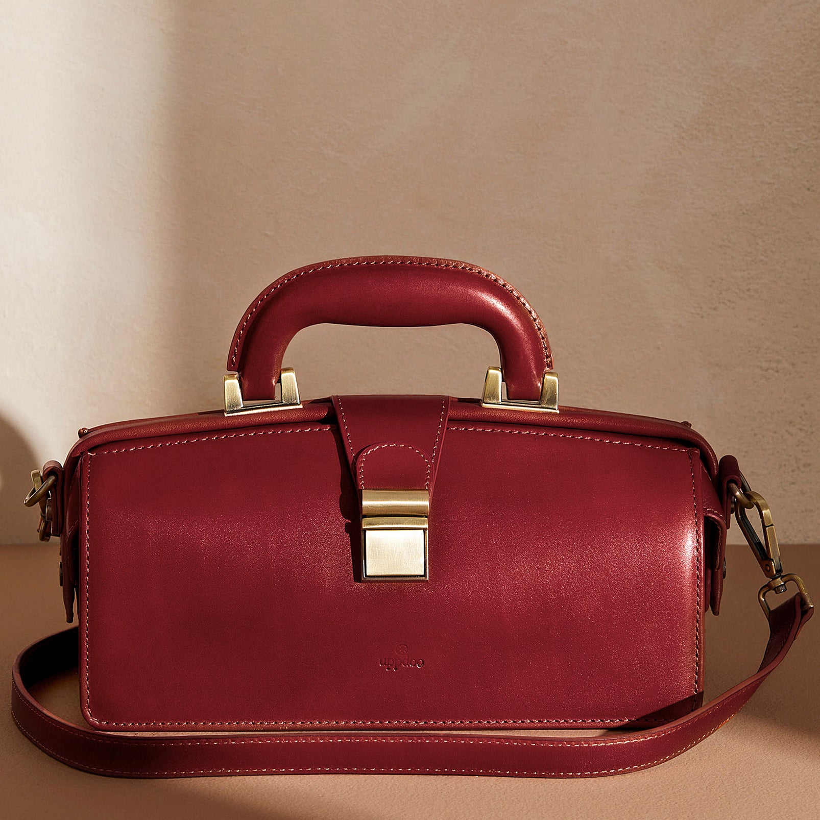 Apex Framed Satchel - Bordeaux