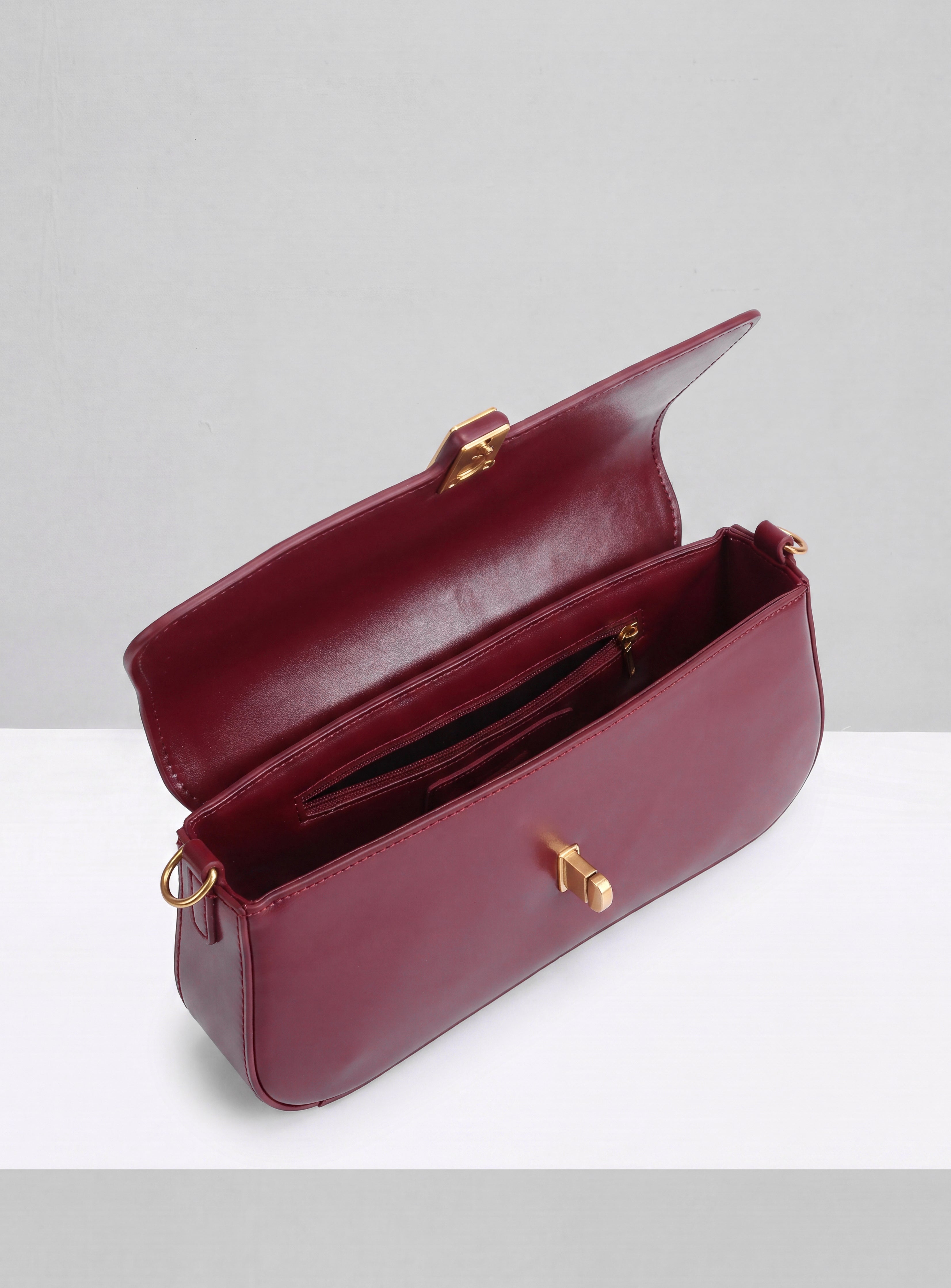 Aura Clutch Crossbody - Bordeaux
