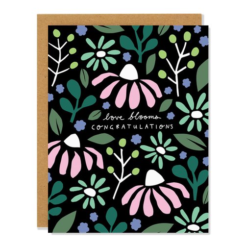 Love Blooms Wedding Card