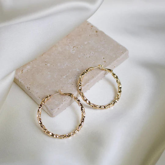 Kara Textured Hoop Earrings
