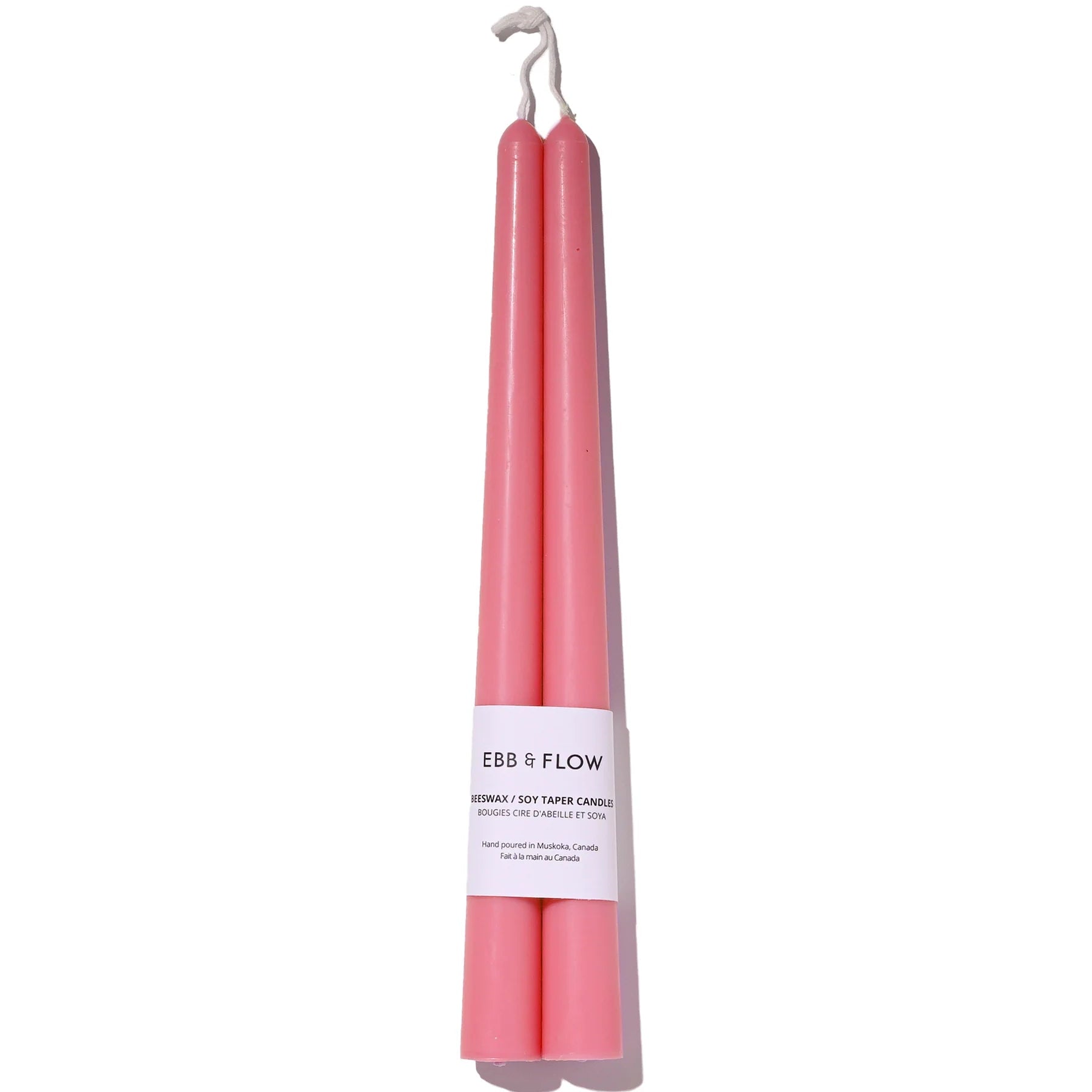 Beeswax/Soy Taper Candle - Flamingo