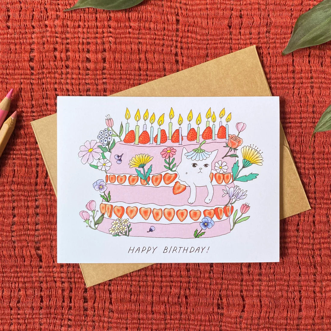 Birthday Cat Cake Card
