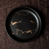 Stoneware Gold Splash Jewellery Dish - Black