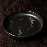 Stoneware Gold Splash Jewellery Dish - Black