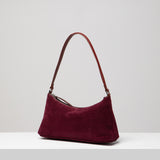 Crescent Suede Shoulder Bag - Bordeaux