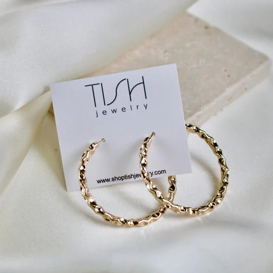 Kara Textured Hoop Earrings