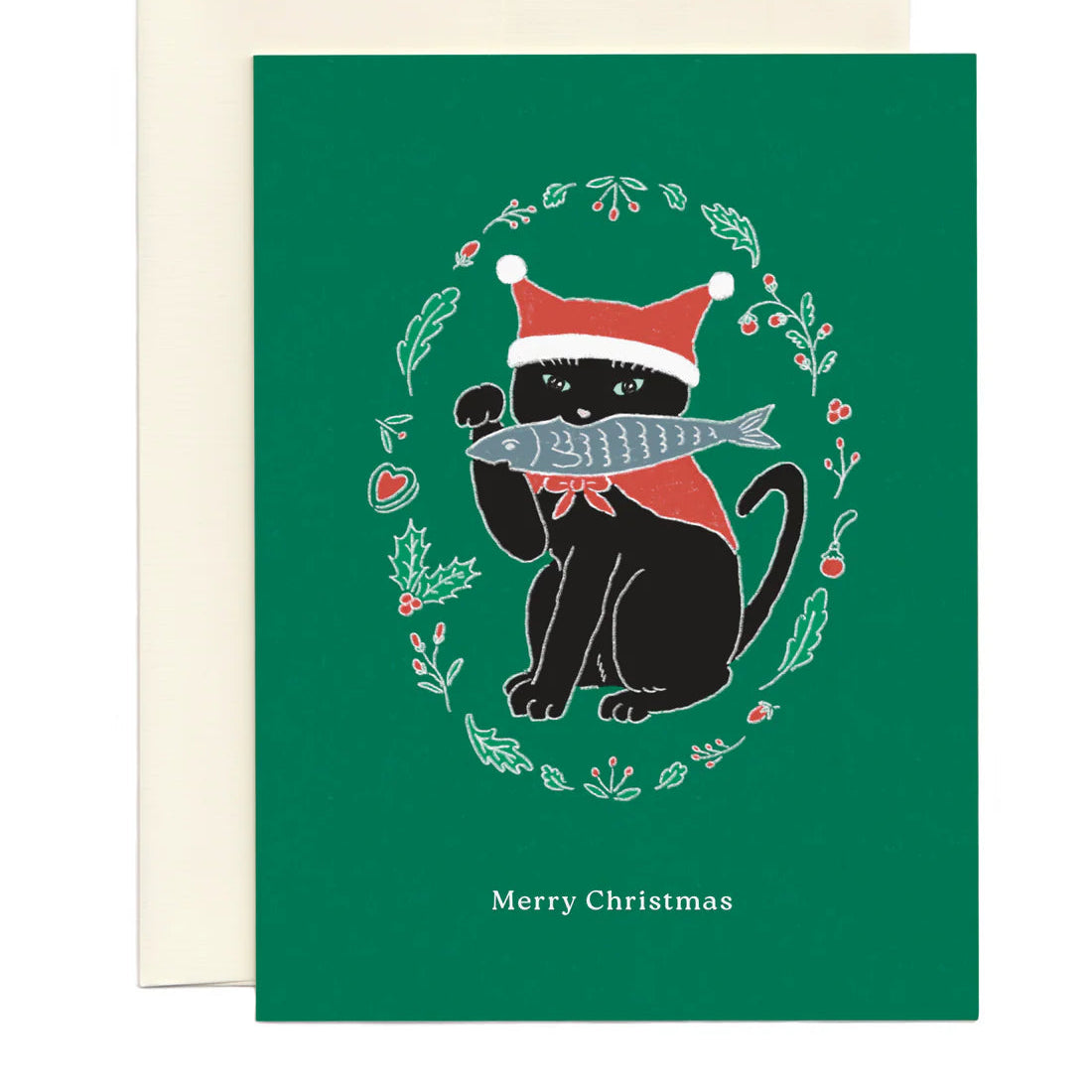 Holiday Black Cat Card
