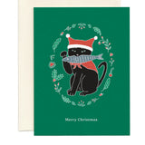 Holiday Black Cat Card