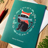 Holiday Black Cat Card