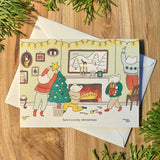 Holiday Cozy Fireplace Card