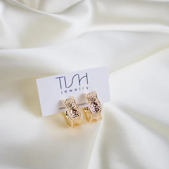 Mara Textured Hoop Earrings
