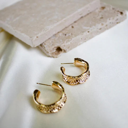 Mara Textured Hoop Earrings