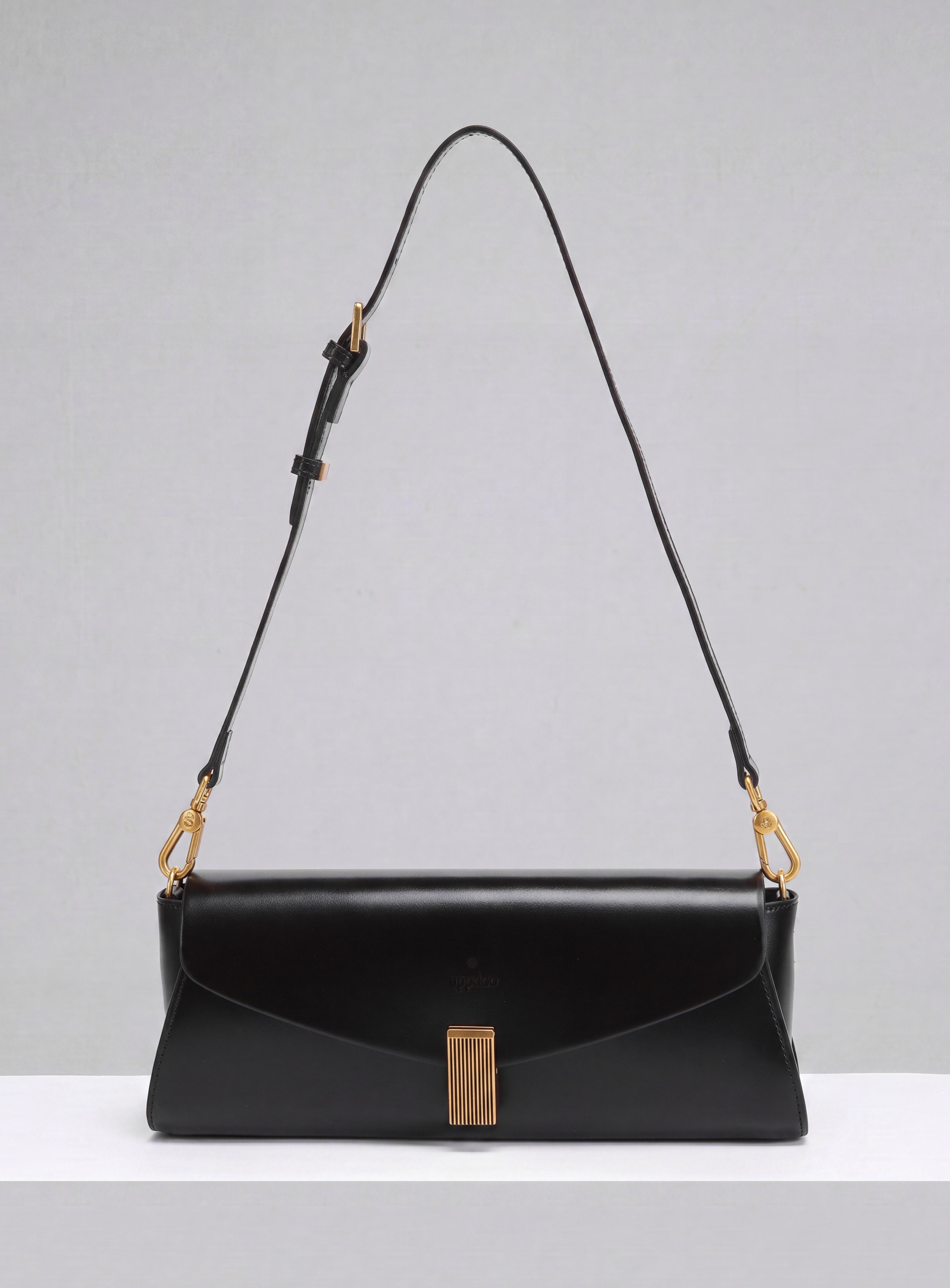Deco Baguette Satchel - Black