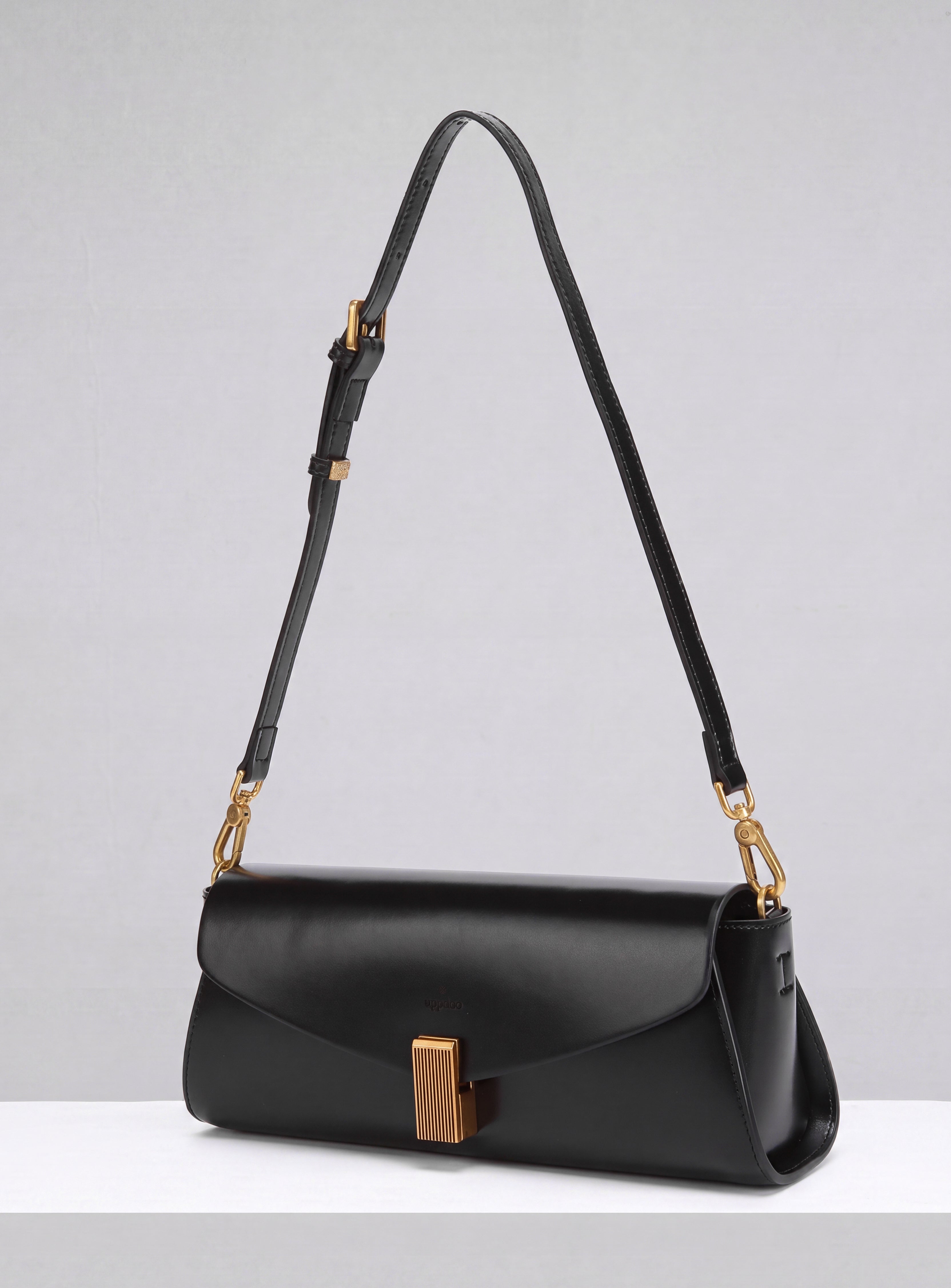 Deco Baguette Satchel - Black