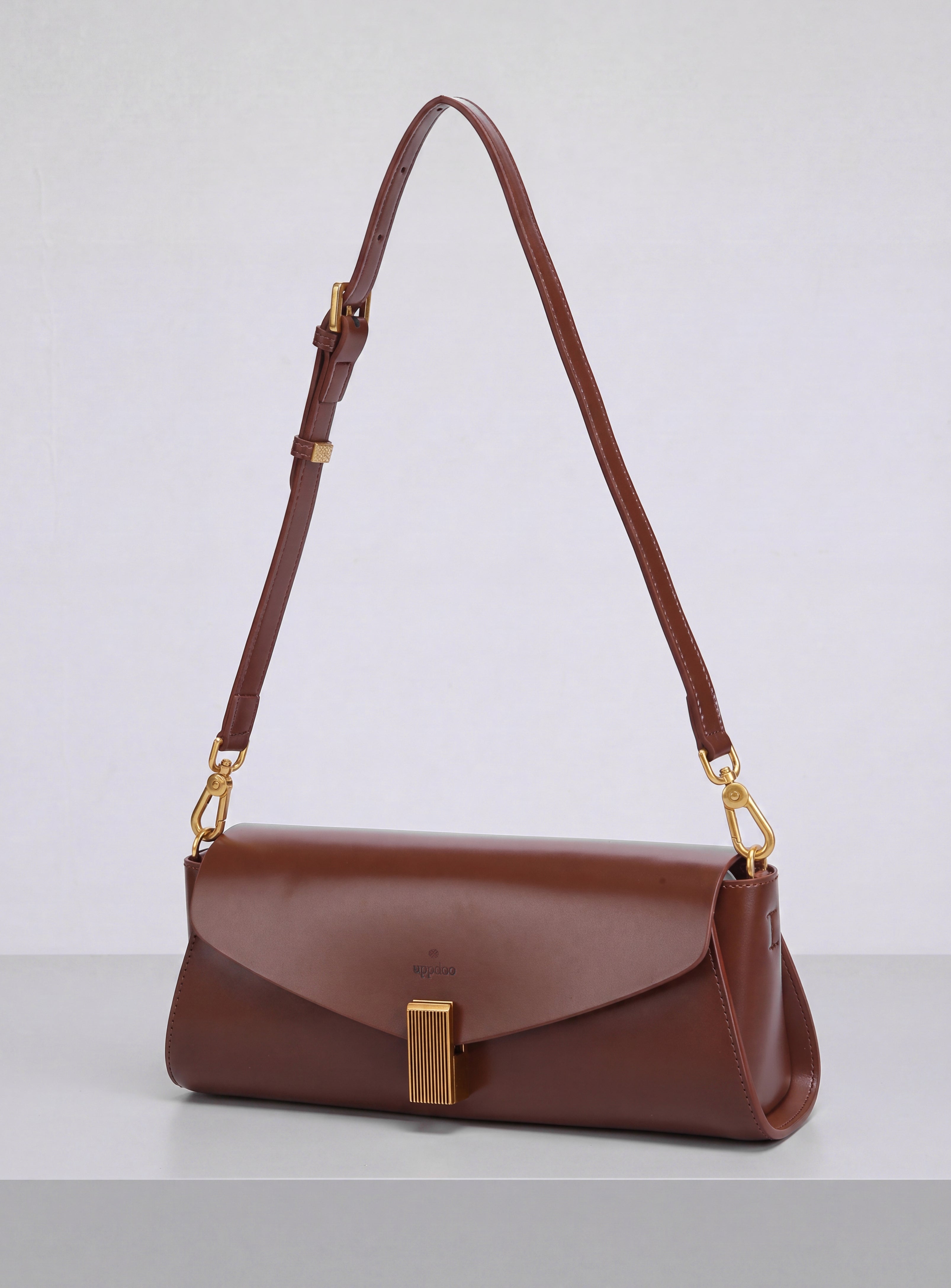 Deco Baguette Satchel - Chestnut