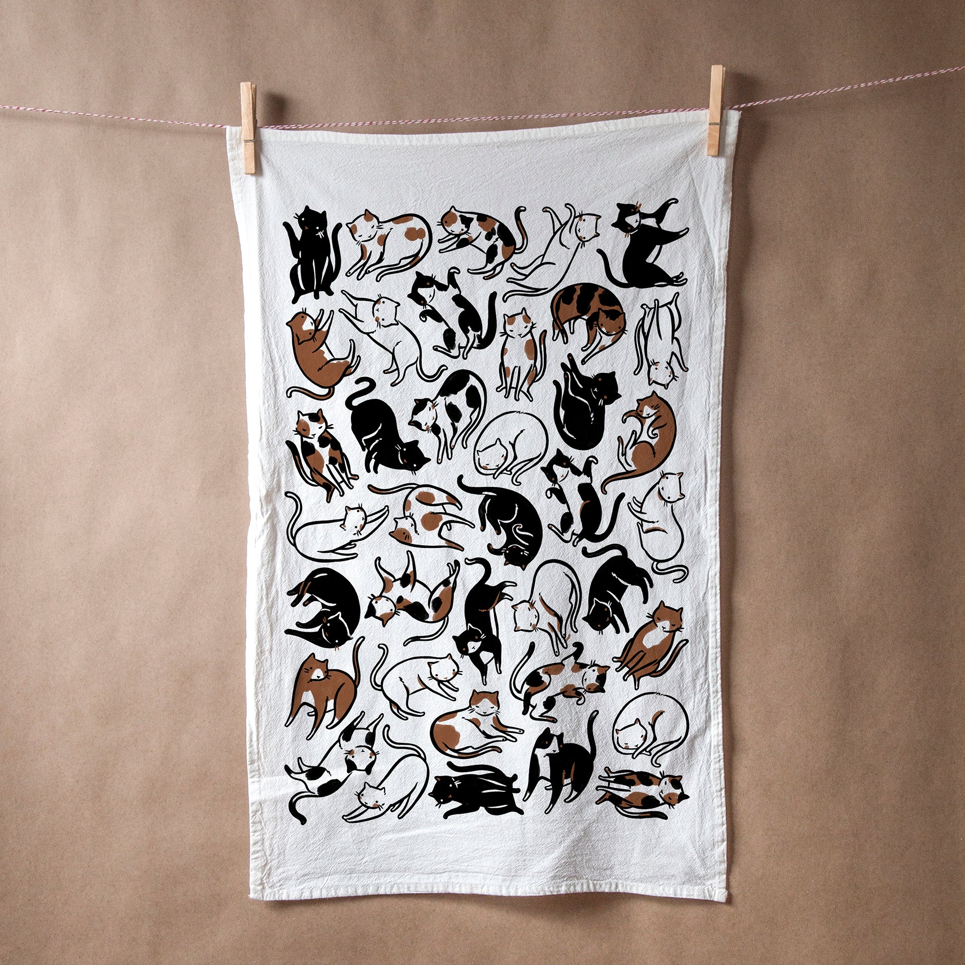 Cats Floating Tea Towel