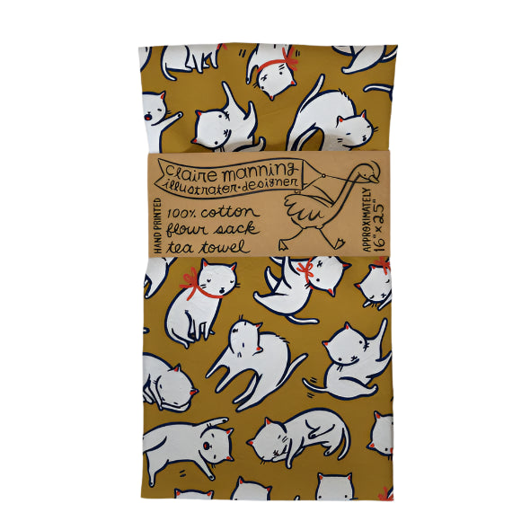 Floating Kittens Tea Towel