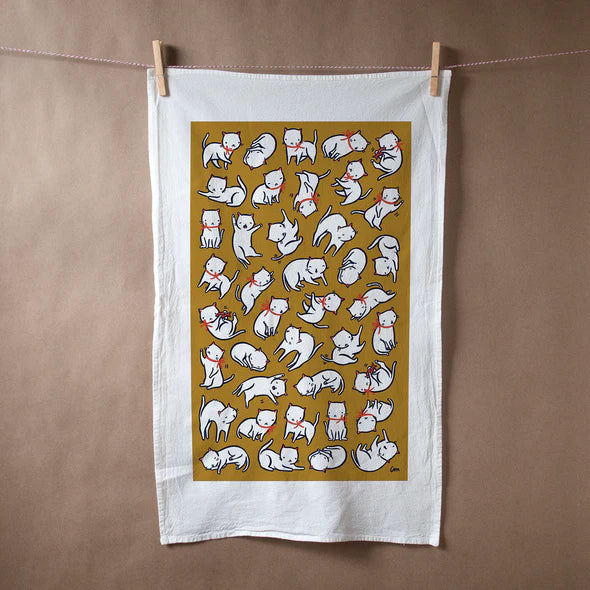 Floating Kittens Tea Towel