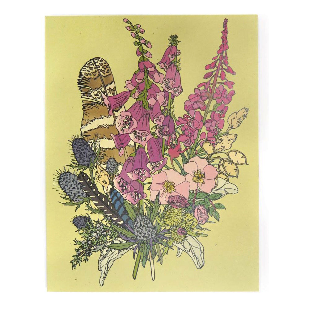 Foxglove and Feathers Card