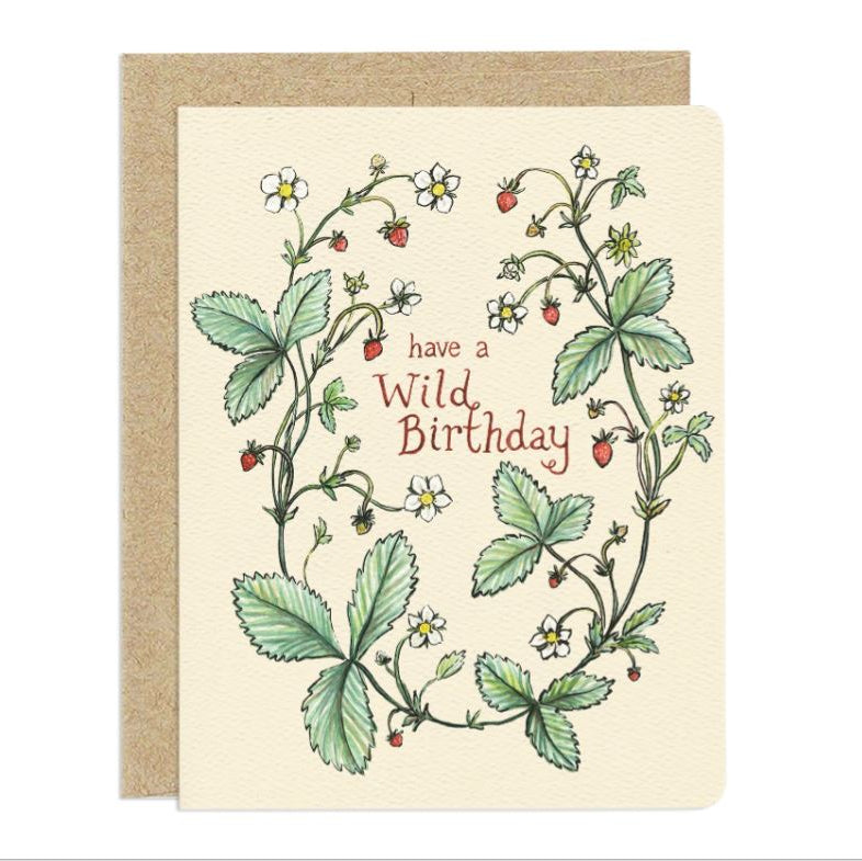 Wild Strawberries Birthday Card