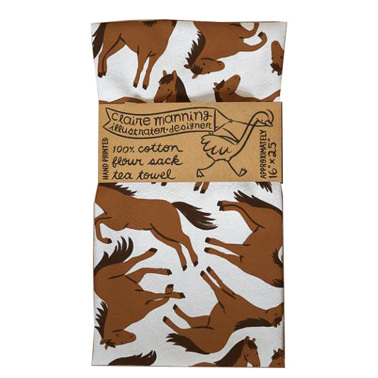 Claire Manning - Tea Towel "Floating Horses"