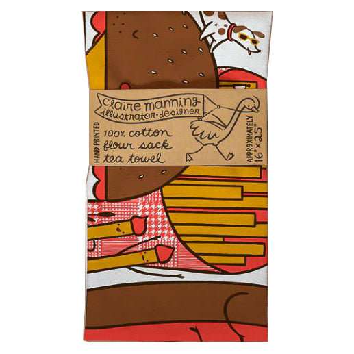 Claire Manning - Tea Towel "Hot Dog Hamburger"