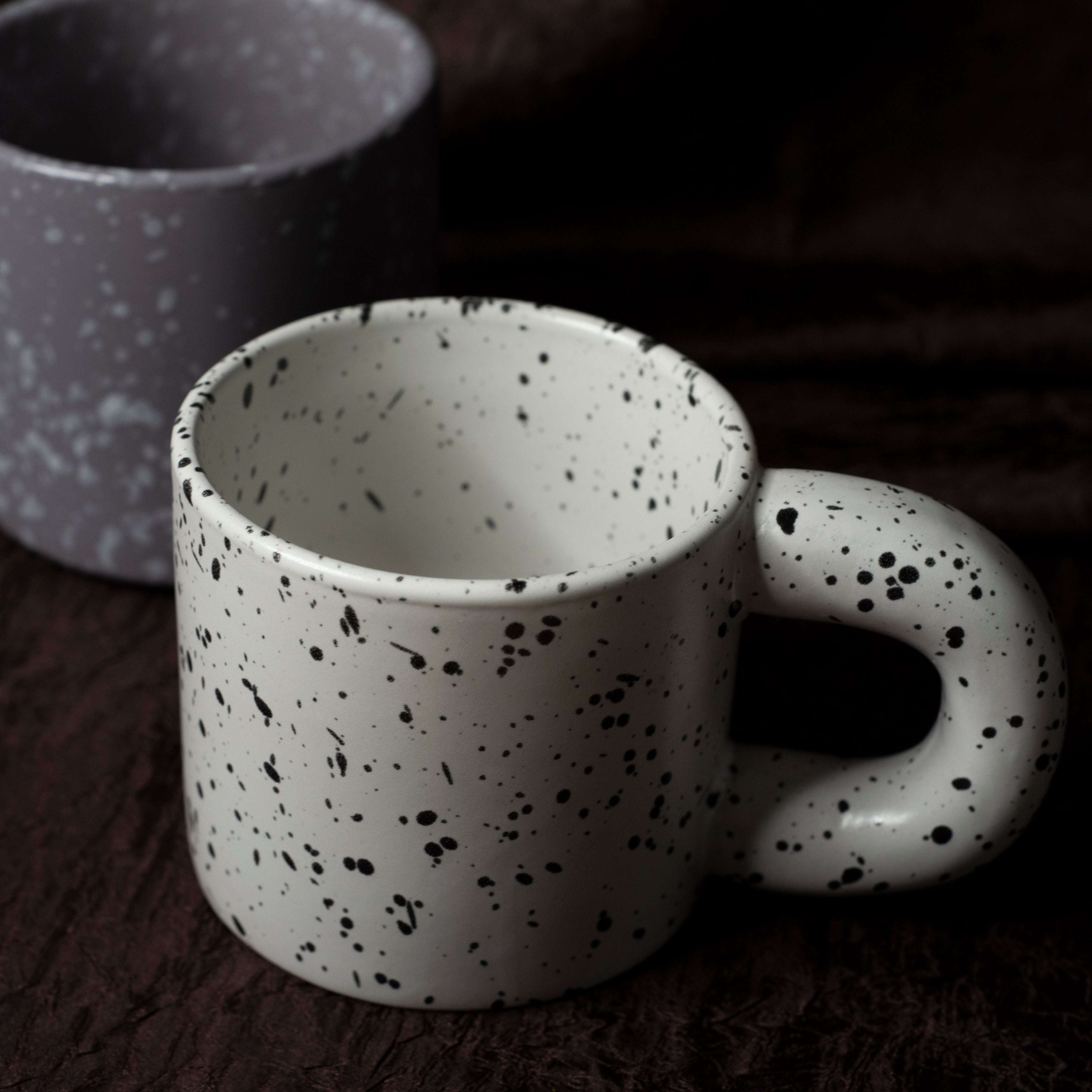 Chunky Mug - White & Black Speckled